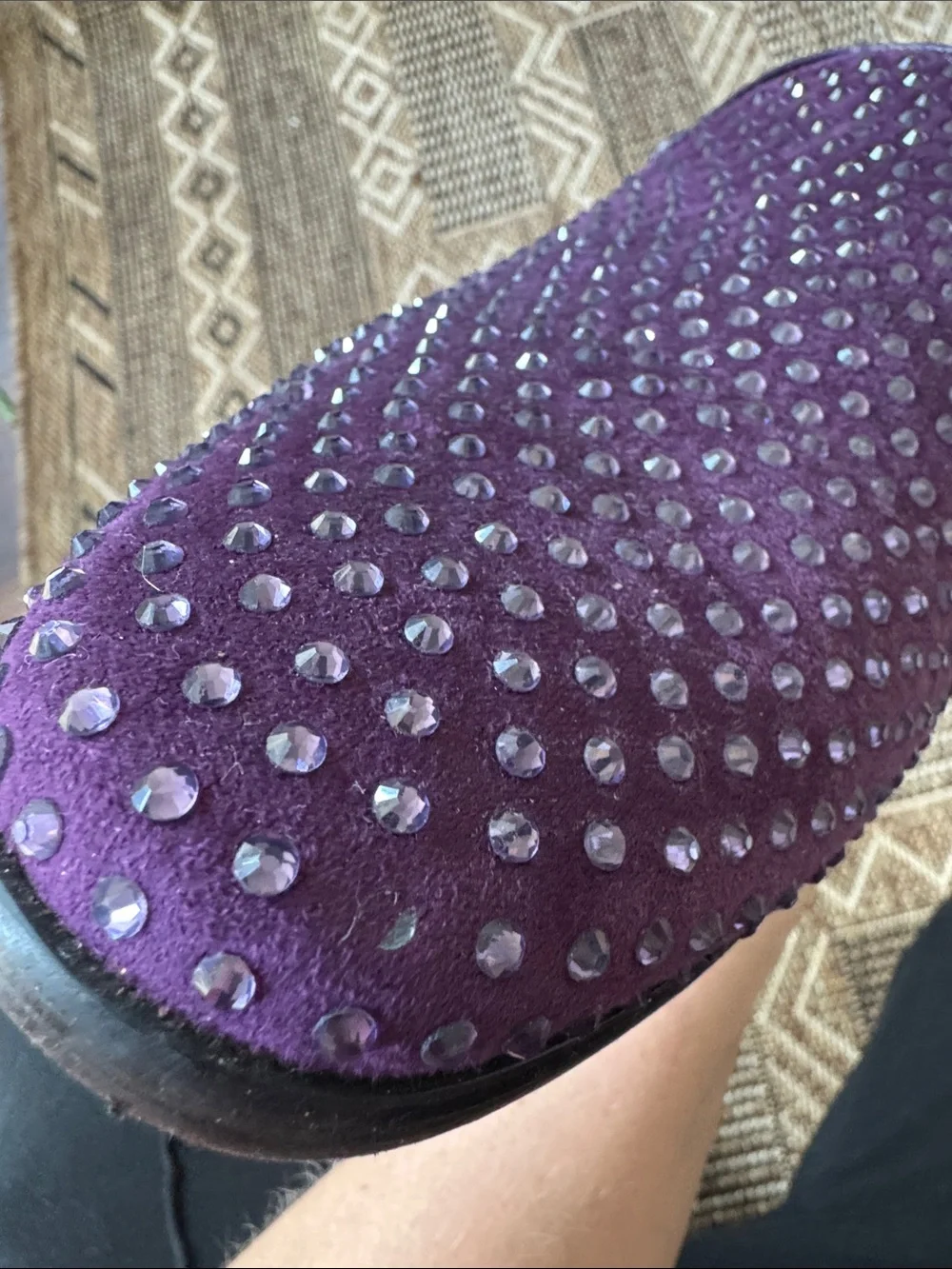 ENZO Men’s Purple Rhinestone Loafers Size 10